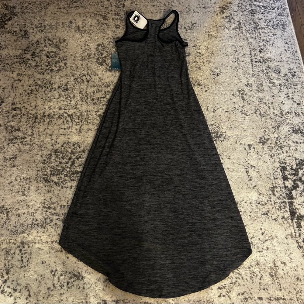 NWT Apana Charcoal Gray Heather Asymmetrical Yoga Dress W/builtin Bra Sz Small - Picture 4 of 9